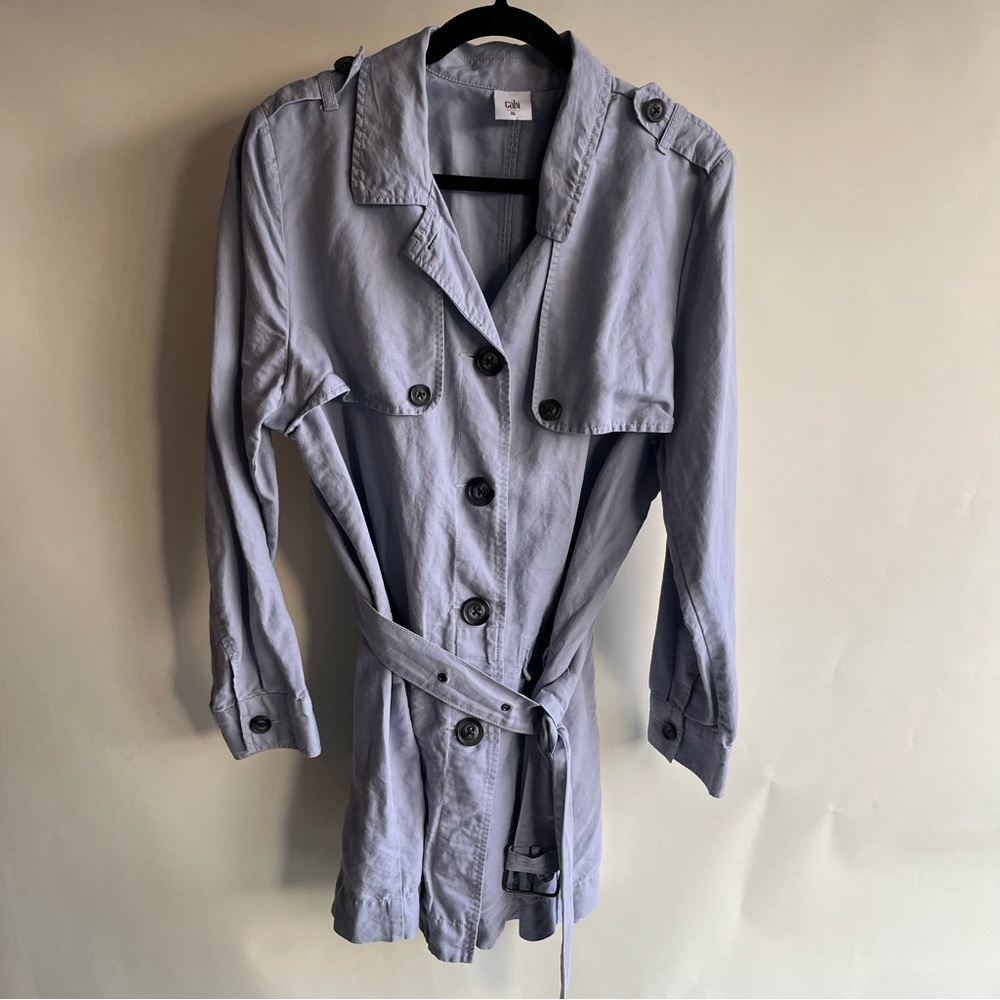 CAbi Tanner Trench Coat | Jacket In Periwinkle Style Number 5296 - Picture 2 of 5